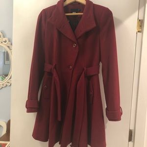 Wool blend winter dress coat